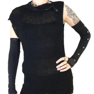 dark mesh tank top, futuristic clothing